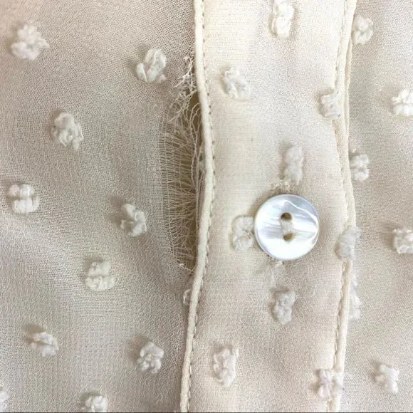 Stitch Fix Ellison Swiss Dot top ivory blouse -M - Picture 14 of 17